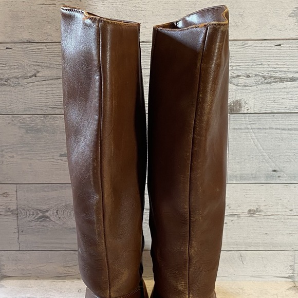 White Mountain Boots Womens 8.5 Brown Leather Pointed Riding Buckle Strap Tall - Picture 9 of 16